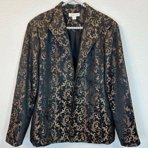 Vintage Coldwater Creek Black Gold Open Blazer Jacket